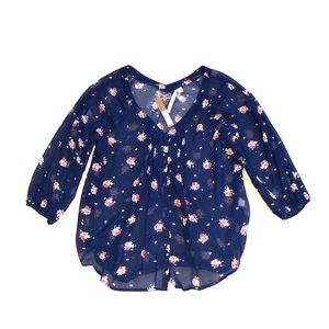 New Lauren Conrad floral peasant top shirt